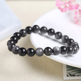 Bracelet en Obsidienne Argentée | Lithothérapie Stéphanie